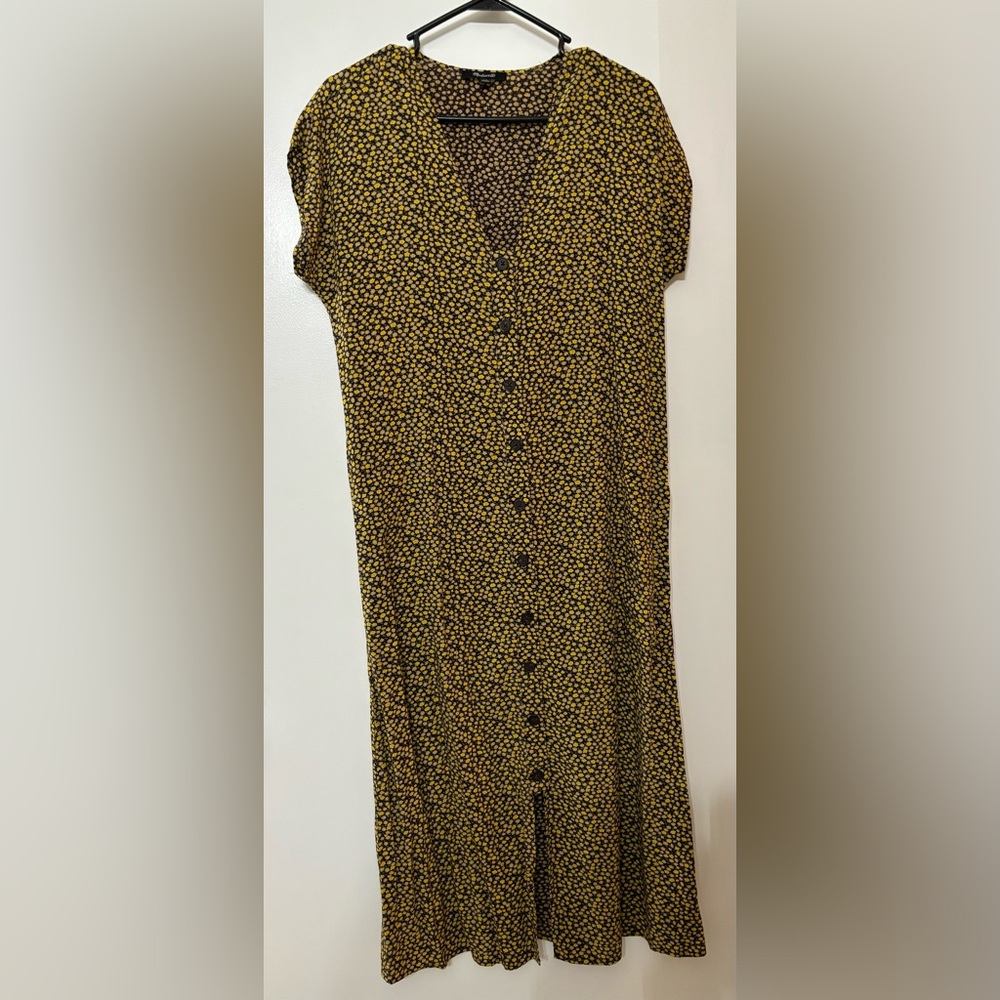 Madewell Women Floral Print Relaxed Fit Button Front Shirt Dress Size XXS Casual